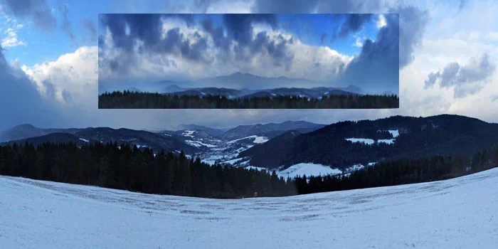 Fotomontáž fotografie ktorá je použitá na pozadí