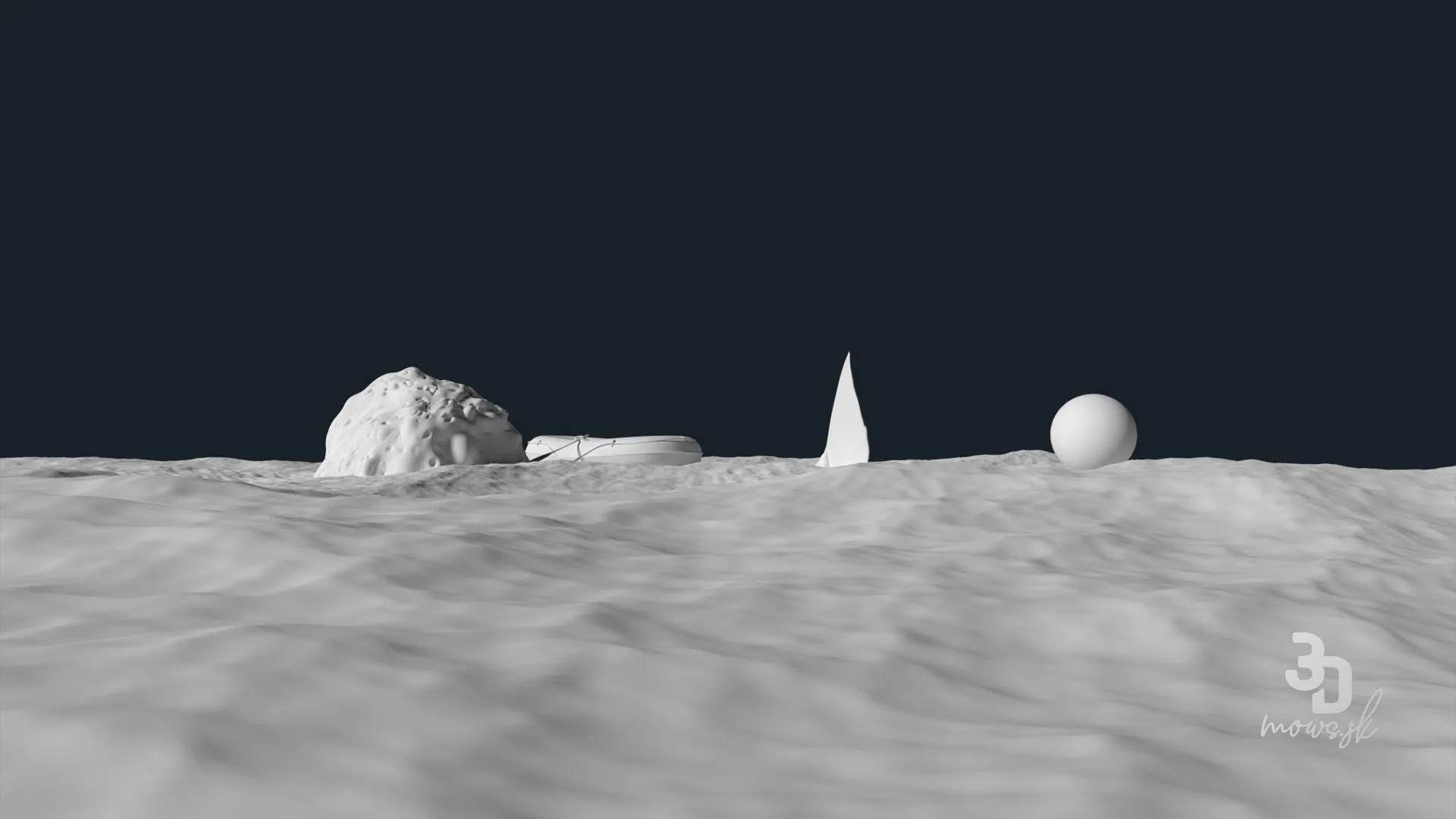 3D render bez textúr a materiálov