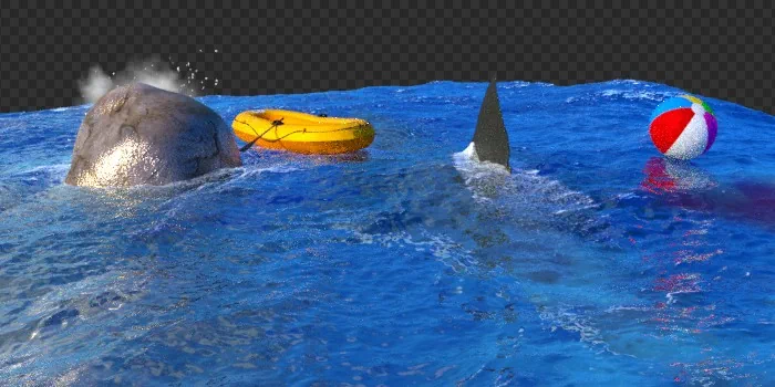 Pracovný 3D render oceánu